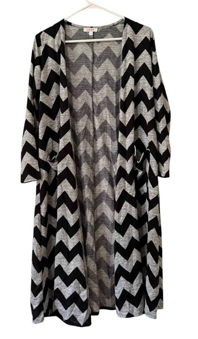 LuLaRoe Women Size Small Long Cardigan Open Front Duster Classic Pockets Mobwife